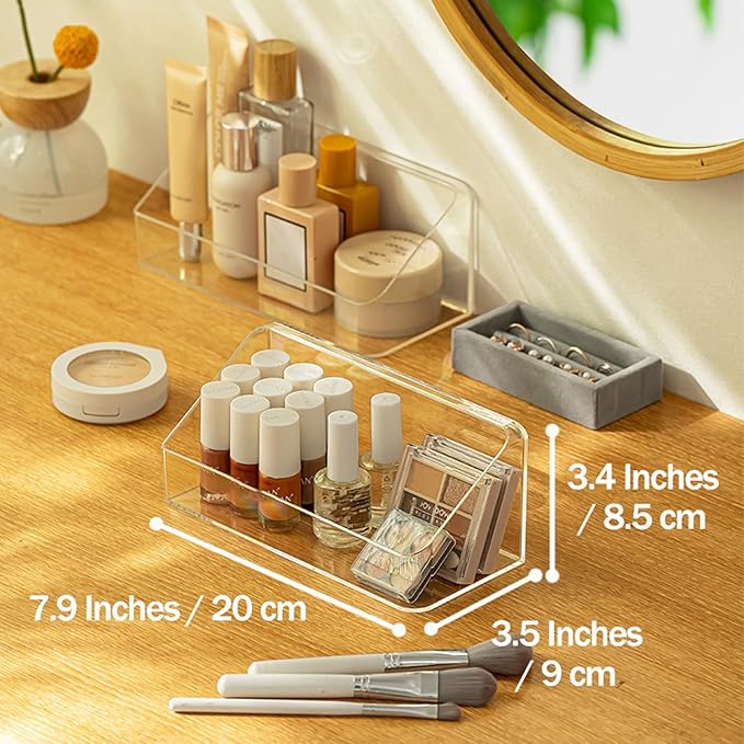 MORNITE Medicine Cabinet Organizer Shelf, Vanity Trays for Bathroom Counter, Cosmetic Storage Tray, Makeup Organizer, Beauty Organizer