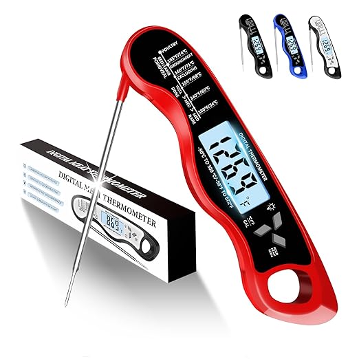 Meat Thermometer Digital, IP67 Waterproof Food Thermometer for Cooking