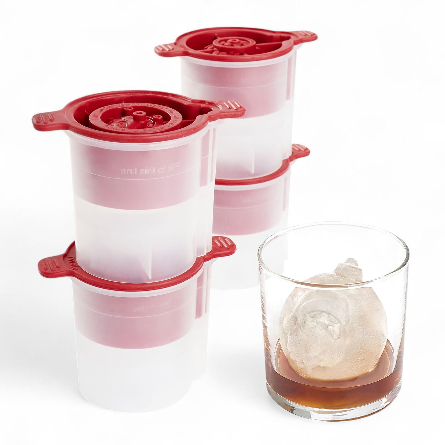 Tovolo Dots and Stripes Ornament Ice Cube Molds Set of 2 for Festive Holiday Drinks Christmas Gifts for Dad, BPA Free Dishwasher Safe Silicone Ice Molds for Cocktails