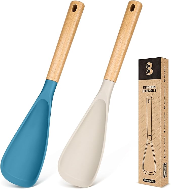 Badiano Silicone Cooking Spoon for Nonstick Cookwares, Multi-function,13.4"