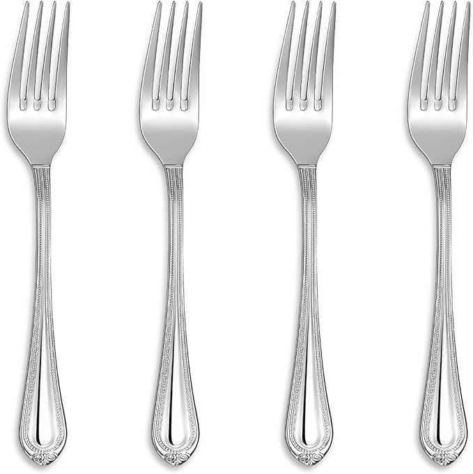 KEAWELL Premium Pearl Edge 8-Piece 8-Inch Fork Set (8, 8" Dinner Forks)