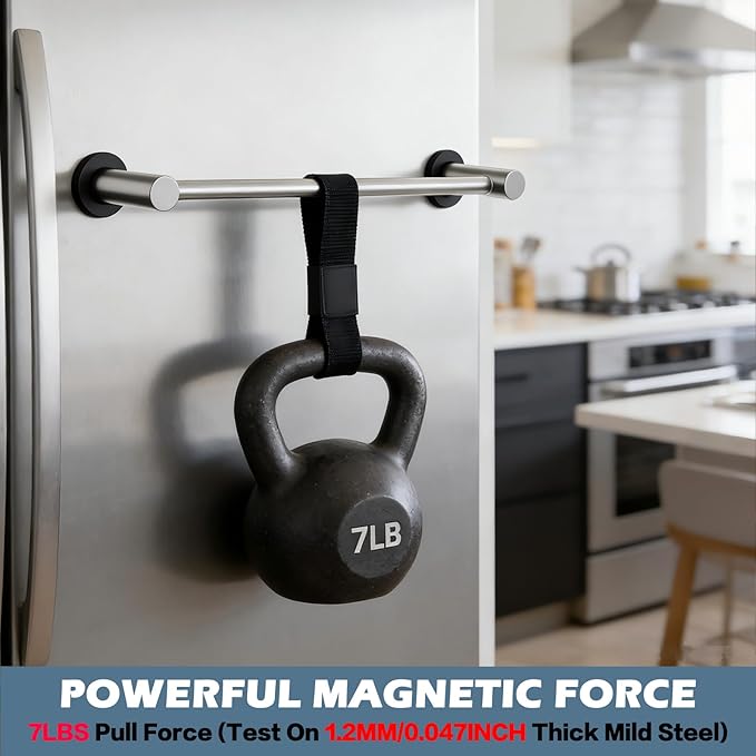 ULIBERMAGNET Magnetic Towel Holder,1 Set Magnetic Towel Rail Silver with Adjustable Length, Non-Slip Stainless Steel Towel Rail for Refrigerator, Oven, Dishwasher, Cabinet, Laundry