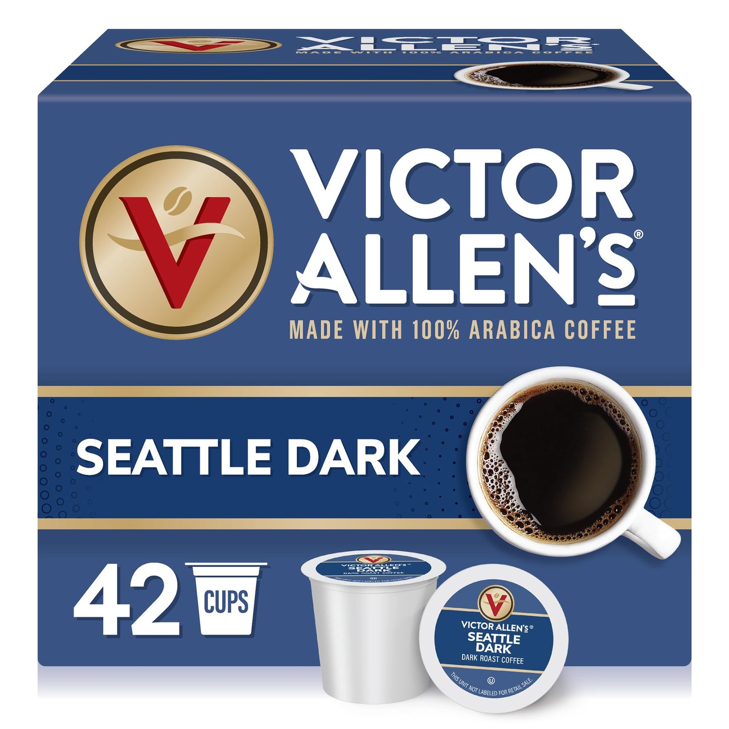 Victor Allen's Coffee Variety Pack (Morning Blend, 100% Colombian, Donut Shop Blend, and French Roast), 42 Count, Single Serve Coffee Pods for Keurig K-Cup Brewers