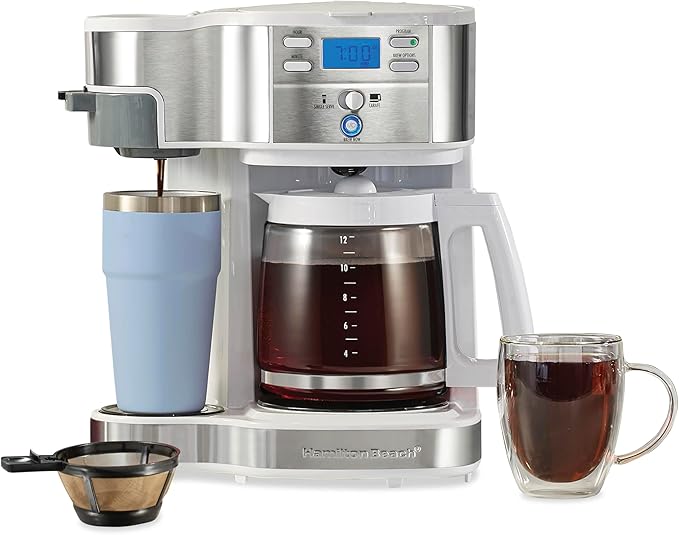 Hamilton Beach 2-Way Brewer Coffee Maker, Single-Serve and 12-Cup Pot, Black/Stainless Steel(49980A), Carafe