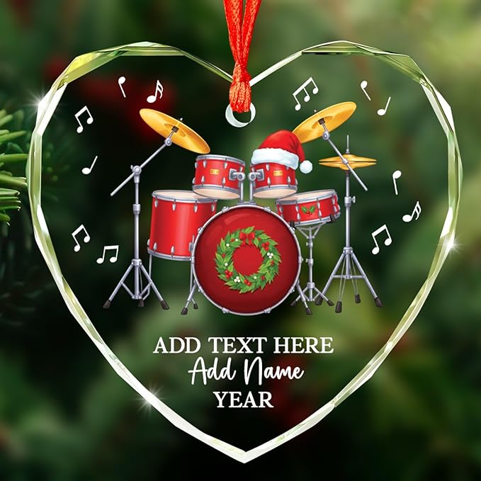 Personalized Oboist Christmas Glass Ornament 2026, Oboe Teacher Christmas Tree Ornaments, Custom Text Name & Year Oboe Ornament Gift for Student Friend, Musical Instruments Xmas Decorations