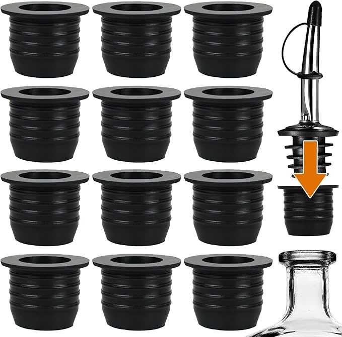 8 Pack Liquor Pour Spout Adapters, Pour Spouts for Large Neck Liquor Bottles, Liquor Bottle Pourers for Alcohol Olive Oil up to 1 inch/25 mm Neck