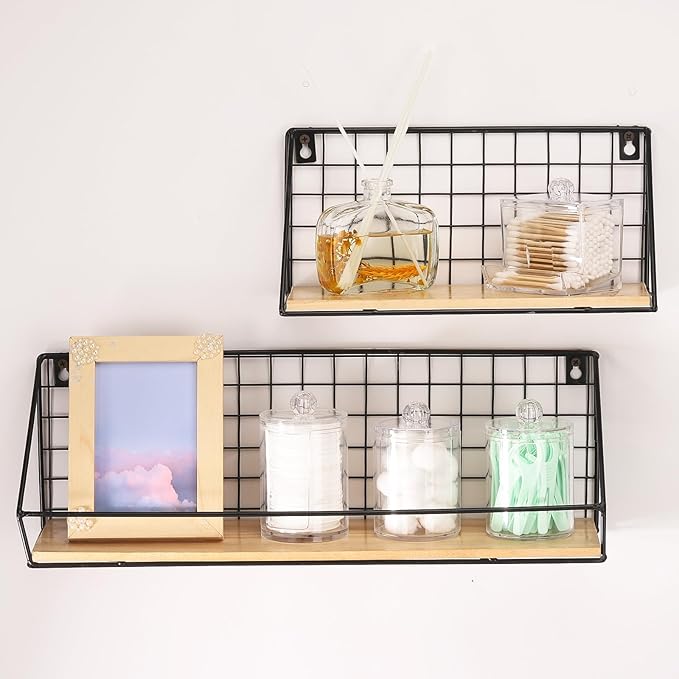 Tbestmax Bathroom Organizer Accessories Set-10 OZ,7 OZ Qtips Holder Storage with Lids, Cotton Ball/Swabs Dispenser, Apothecary Container Jar 4 Pcs