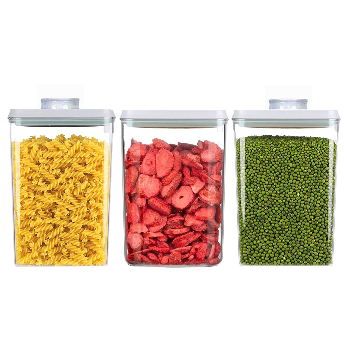 Melovom Pop Food Storage Containers Airtight Food Storage Containers Set with Lids Kitchen Pantry Organization and Storage, Stackable, BPA Free, 3 x 1.2Qt