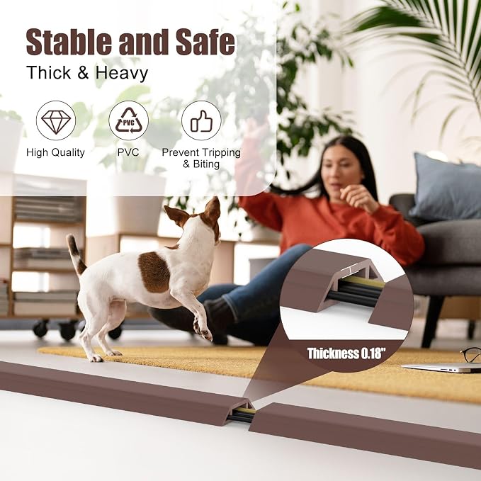 Eapele 4 ft Floor Cord Cover Heavy Duty Cable Protector, Cord Covers