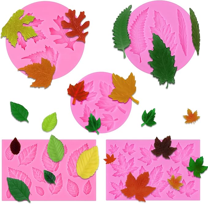 Actvty 3D Pumpkin Silicone Molds, 6 Pcs Half a Pumpkin Chocolate Candy Fondant Mold for Halloween Thanksgiving Fall Baking, Cake Decoration, Soap Candle Clay Resin Casting