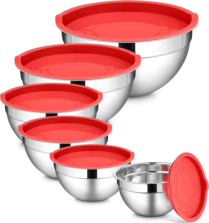 LIANYU Stainless Steel Mixing Bowls Set, Large 7, 3.5, 2.5, 2, 1.5, 1QT