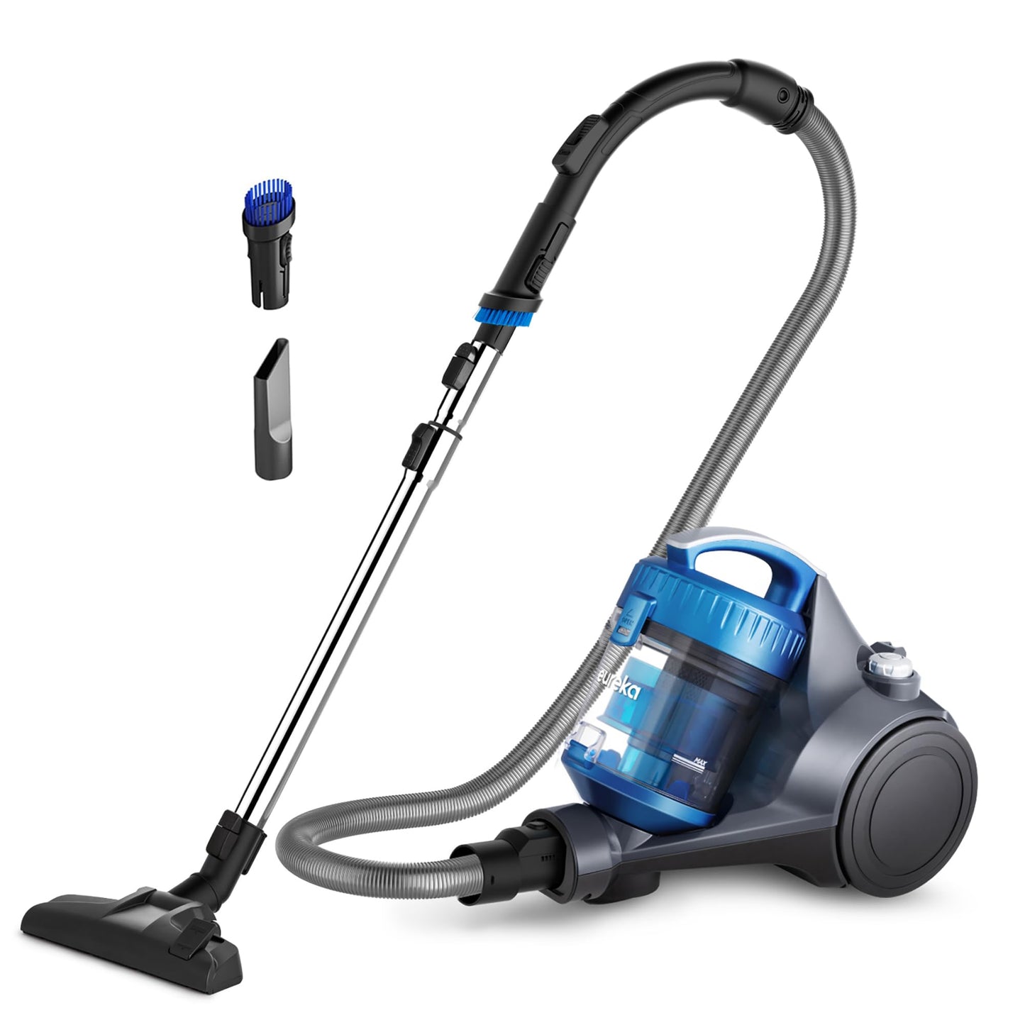 Eureka Whirlwind Bagless Canister Cleaner NEN110A Lightweight Corded Vacuum for Carpets and Hard Floors, Blue