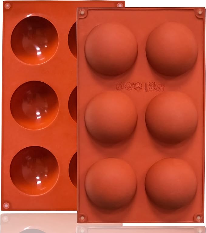 Lerykin Semi Circular Silicone Molds, Non-Stick Silicone Chocolate Molds,3 Packs Baking Molds for Making Chocolate, Cake, Jelly, Desert, Biscuit, Dome Mousse (6 Cups, 15 Cups and 24 Cups)