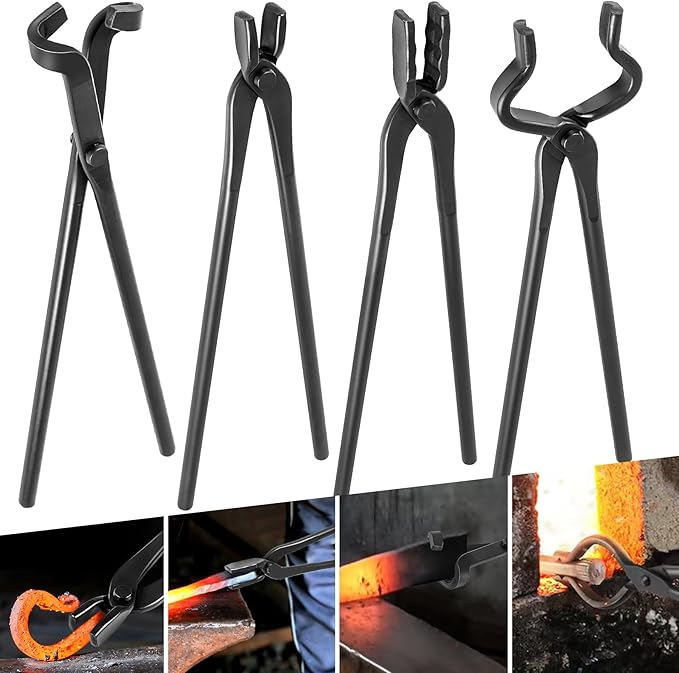 V-SEK Blacksmith Tongs - V-Bit, Flat, Blade, Square Jaw, Wolf Jaw (5PCS)