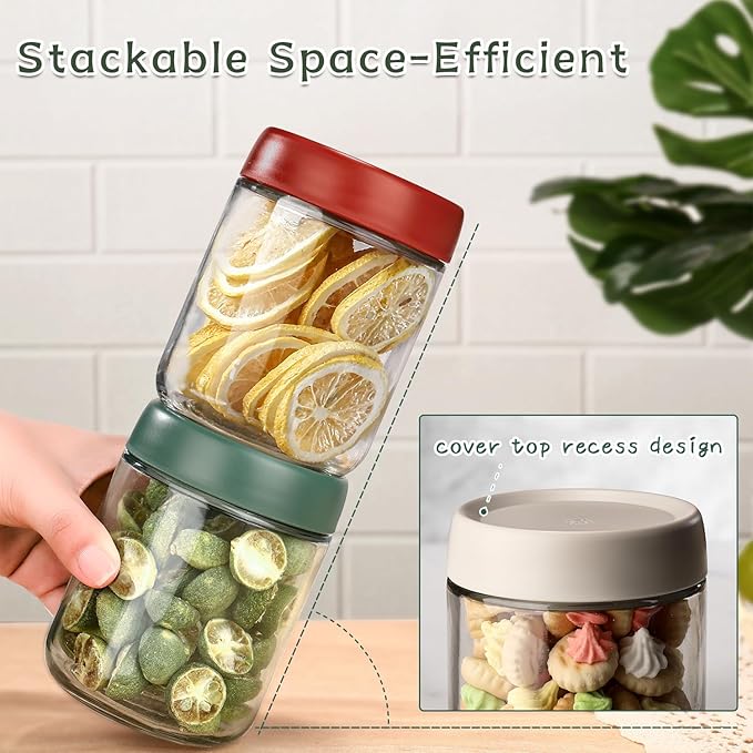 DIMBRAH Overnight Oats Containers with Lids, Mason Jars 16oz with Lids - Set Of 6, Practical Oatmeal Container to Go, Chia Seed Pudding Jars