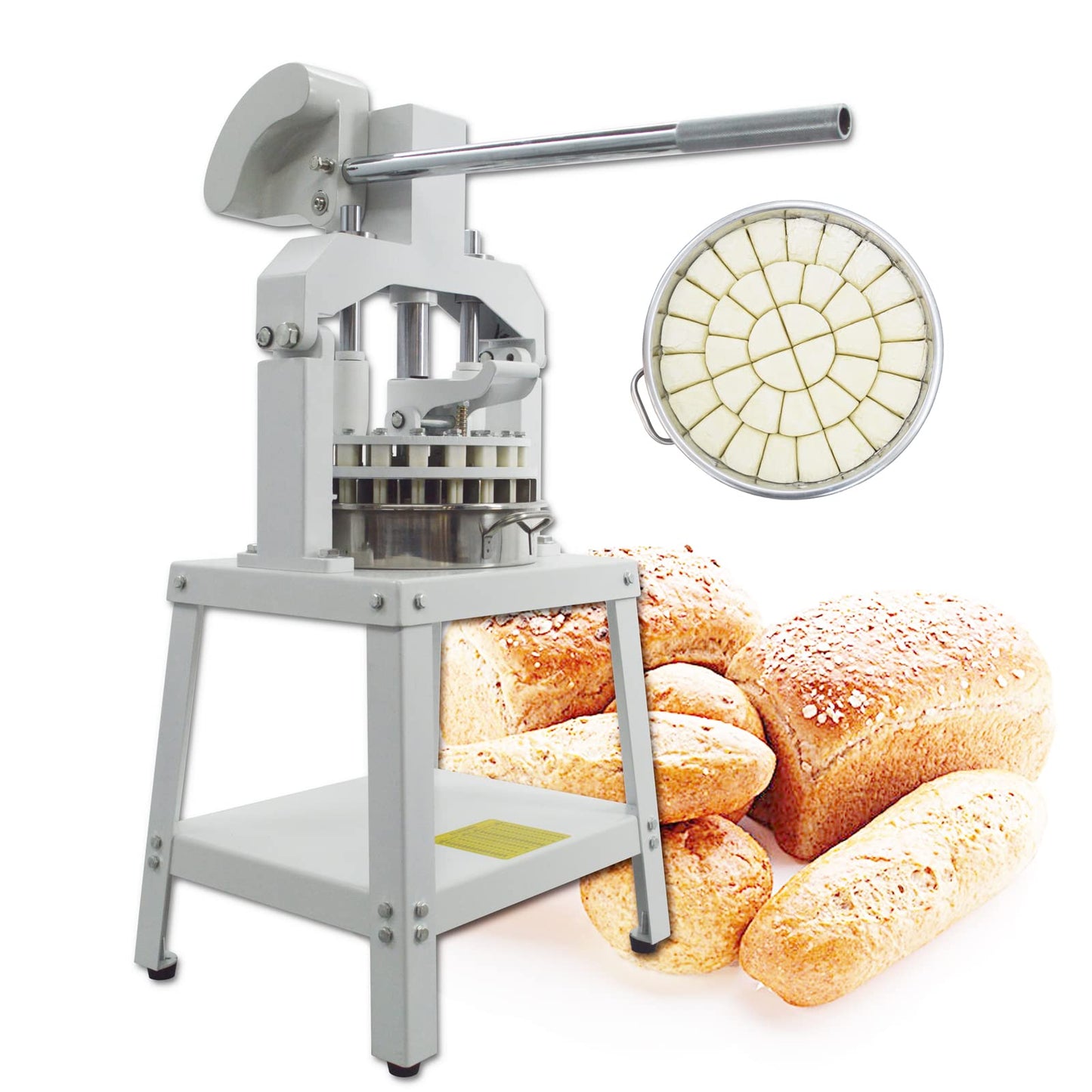 TECHTONGDA Commercial Dough Divider Rounder Machine Manual 18PCS Dough Cutter Hand Press Bread Bakery Dough Dividing Machine