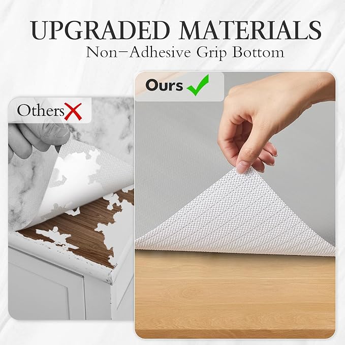 Beautysaid Shelf and Drawer Liner for Kitchen Cabinet, Non Adhesive Non Slip Shelf Paper Waterproof Washable Thickened for Dresser Pantry Shelve Bathroom Protector Liner(Light Grey,12 in x 20FT)
