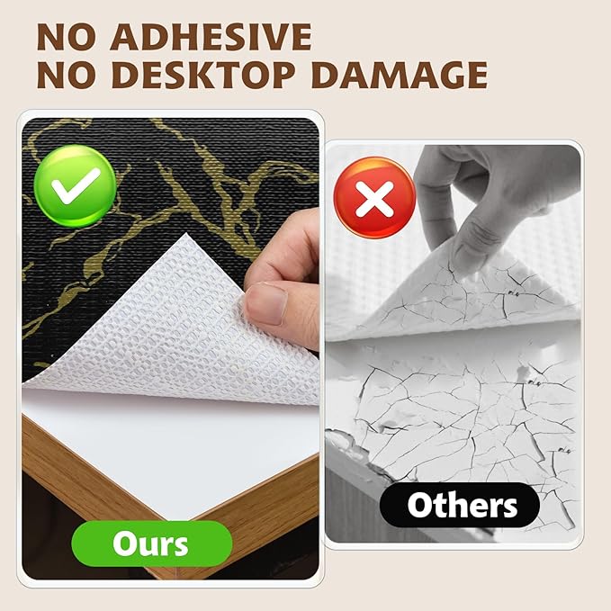 2-Layer Drawer and Shelf Liner for Kitchen Cabinet: 12in X 20Ft Non Slip Waterproof Shelf Paper Non Adhesive Refrigerator Liners Black/Gold Marble Easy Liners for Bathroom with Knife Tape Measure