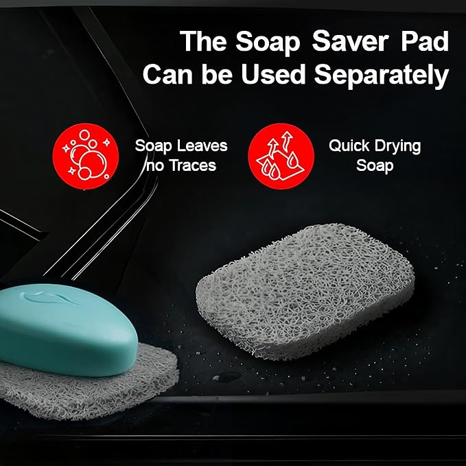 HASKO 2 Pack Shower Caddy Suction Cup with Hooks & Soap holder, Includes 2 Soap Savers, Shower Shelf, Bathroom Storage Organizer, Rustproof Shampoo Holder, Bronze