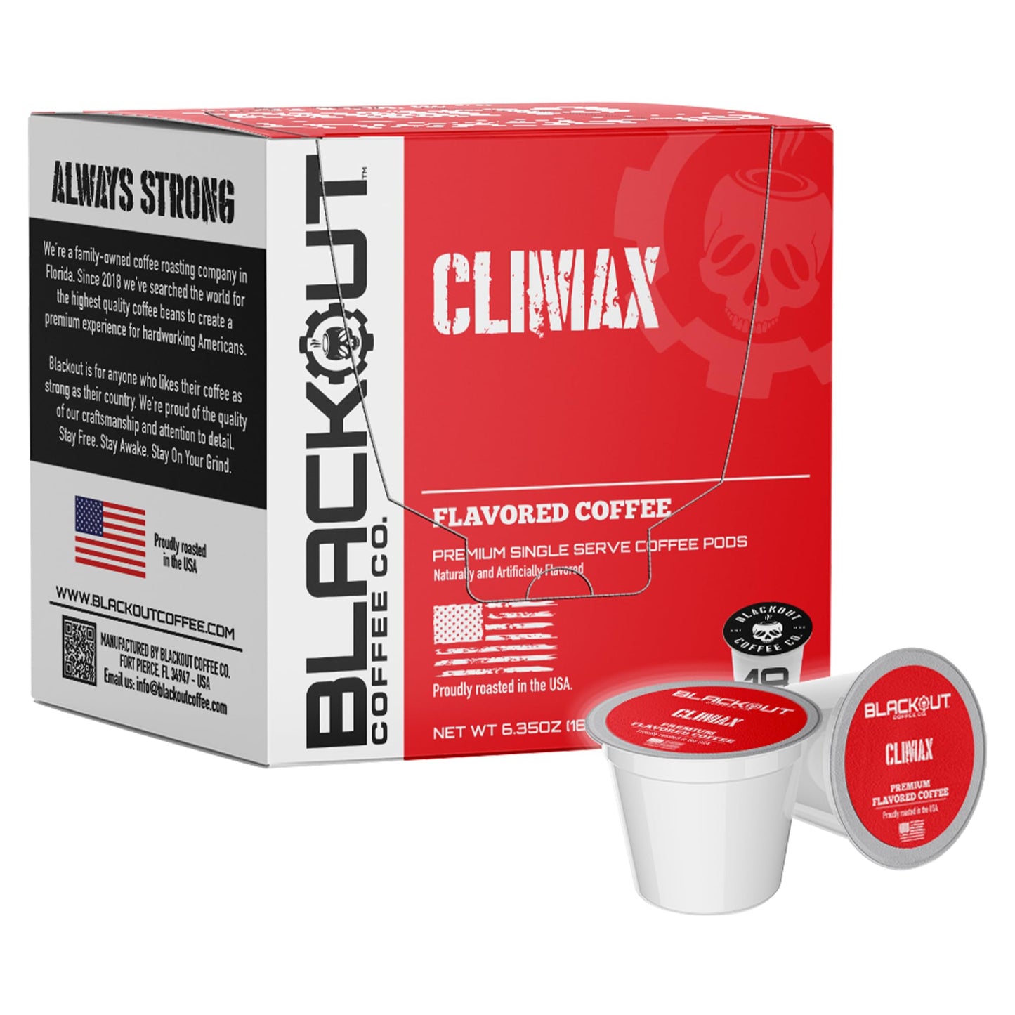 Blackout Coffee Climax Flavored Coffee Pods, 18 Count
