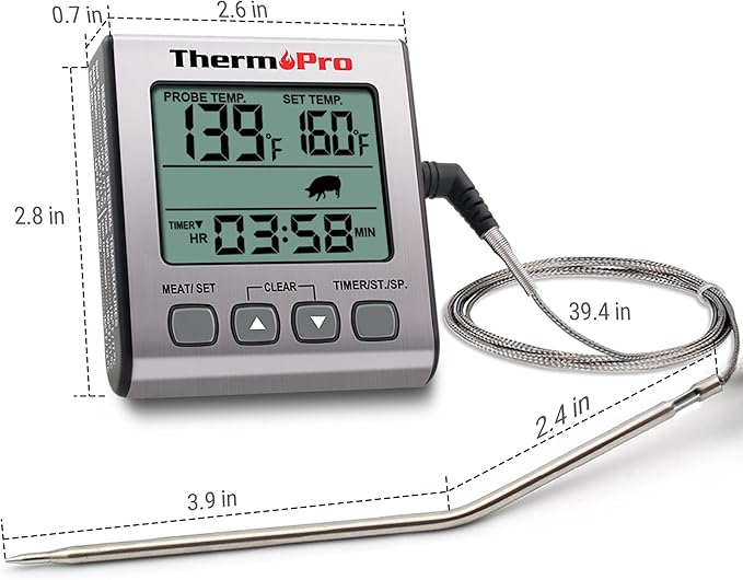 TempPro TempTrack Digital Meat Thermometer for Cooking and Grilling