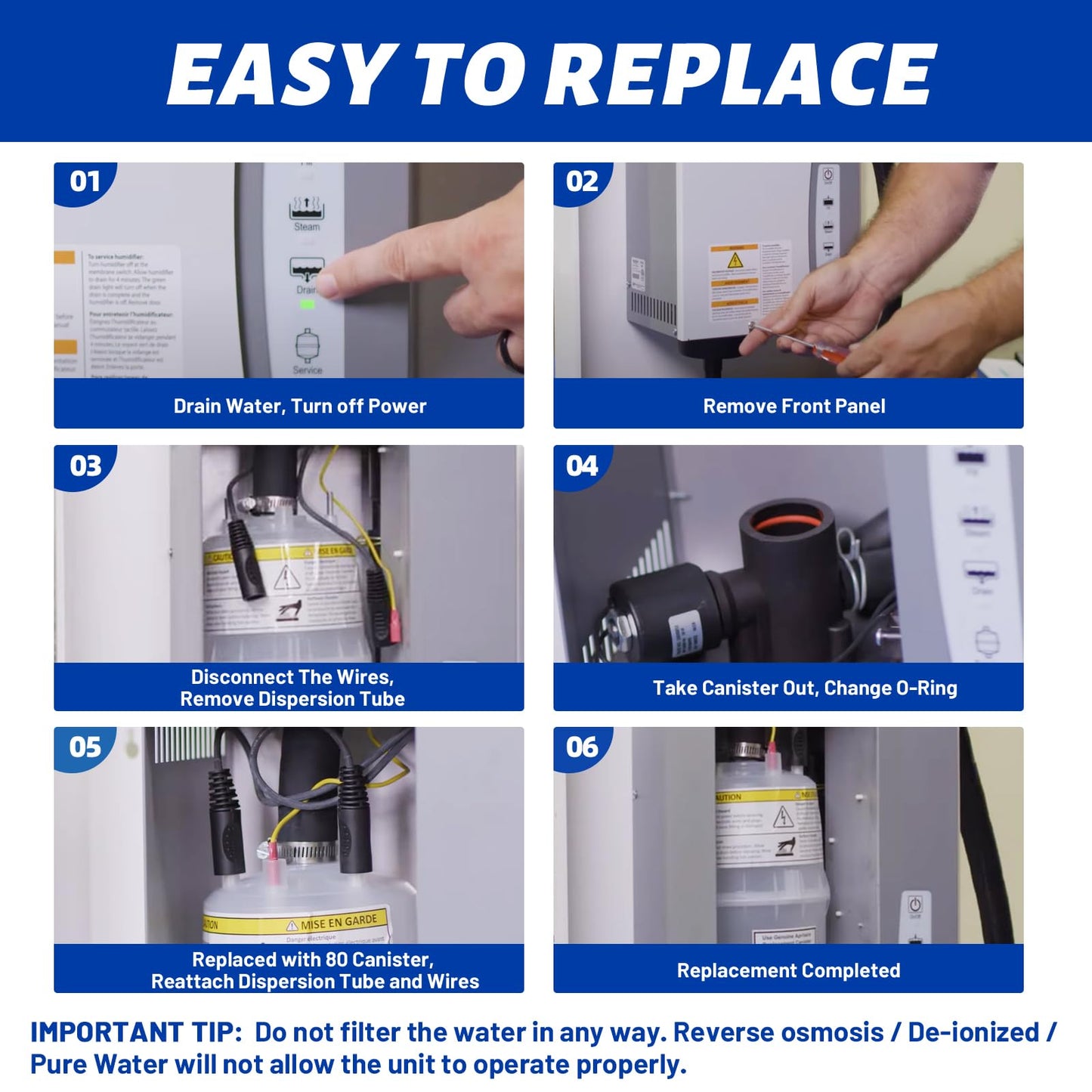 80 Canister Substitute for Aprilaire 800 Replacement Canister OEM, 80 Steam Canister Replacement for Aprilaire 800 Canister, 80 Canister for Aprilaire 800 801 865 866 Whole House Humidifiers 2 Pack