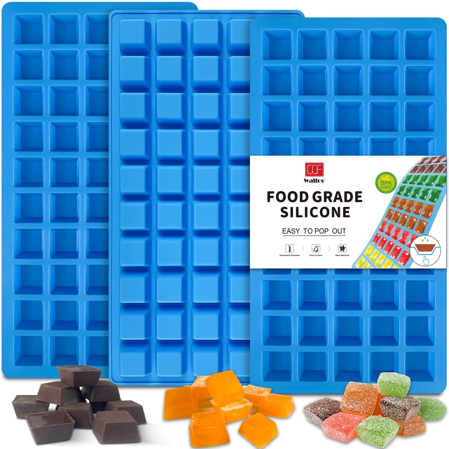 Silicone Fat Bomb Molds, Walfos Silicone Candy Mold, 15 Cavity Round Mold -Perfect for Keto Fat Bomb, Jelly, Dark Chocolate, Mini Peanut Butter Cup, 2 Packs