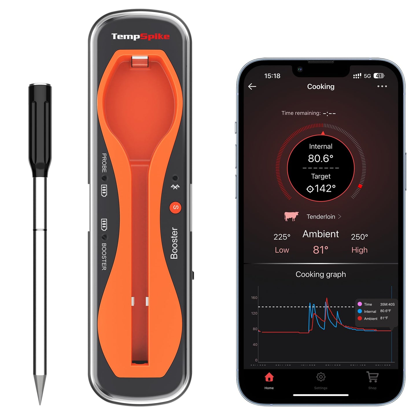 TempPro TempSpike 500 ft Wireless Meat Thermometer Digital for Cooking