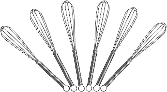 7.2 inch Mini Wire Whisk 6 Pack - Stainless Steel