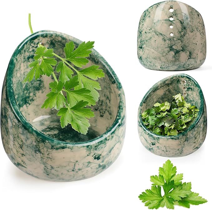 Krilves Pottery Herb Stripper Bowl (Green)