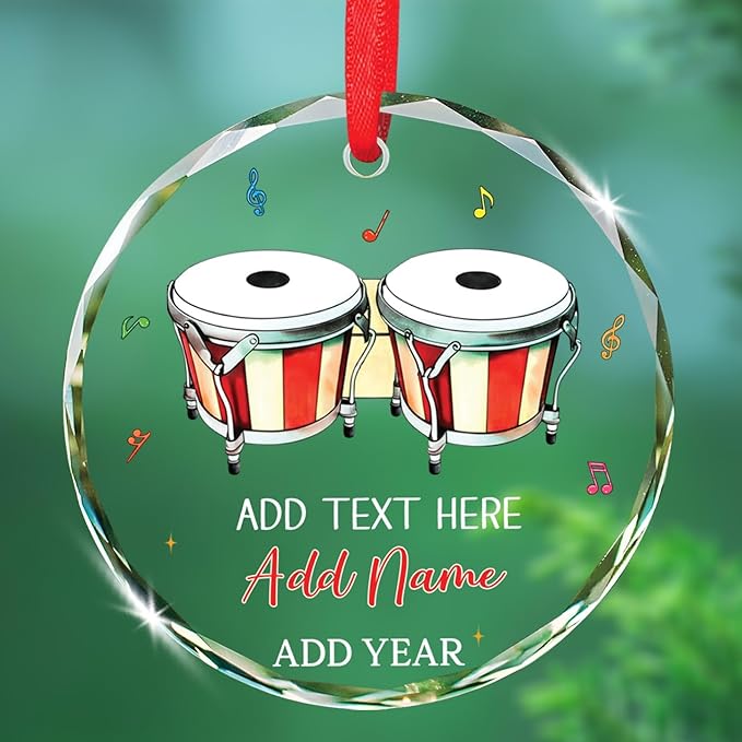 Clarinet Player Christmas Glass Ornament, Personalized Clarinet Xmas Ornament Gifts for Musical Instrument Player, Clarinettist Christmas Keepsake, Custom Text & Name Musician Glass Ornaments 2026