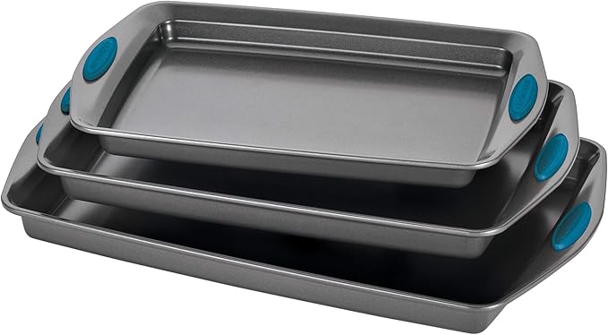 Rachael Ray Nonstick Bakeware Cookie Pan Set, 3-Piece