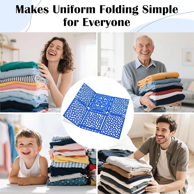 Geniusidea Shirt Folder Board for Closet Organization, Clothes Folding Board to Make Clothes Tidy, Laundry Folding Board Liner Sorter, Blue