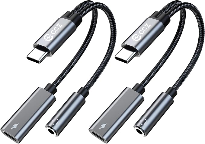 2PCS USB C Splitter for KZ ZS10 PRO, CCZ CA01 USB C to 3.5mm Audio Headphone