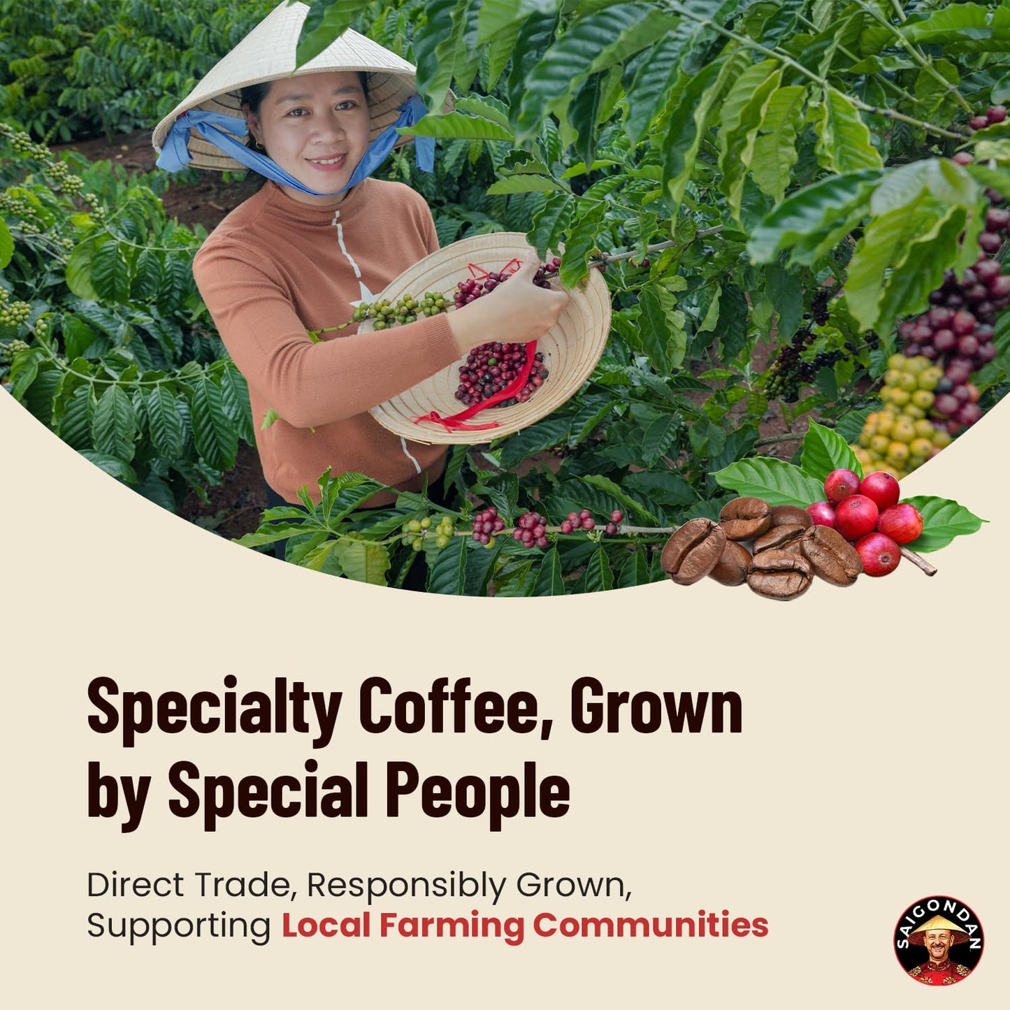 Joyful Pour Over Vietnamese Coffee – Saigondan Single Serve Coffee Sachets | Medium Roast 100% Arabica Bourbon | Instant Specialty Coffee for Travel & Camping | Notes of Orange Blossom (18 Sachets)