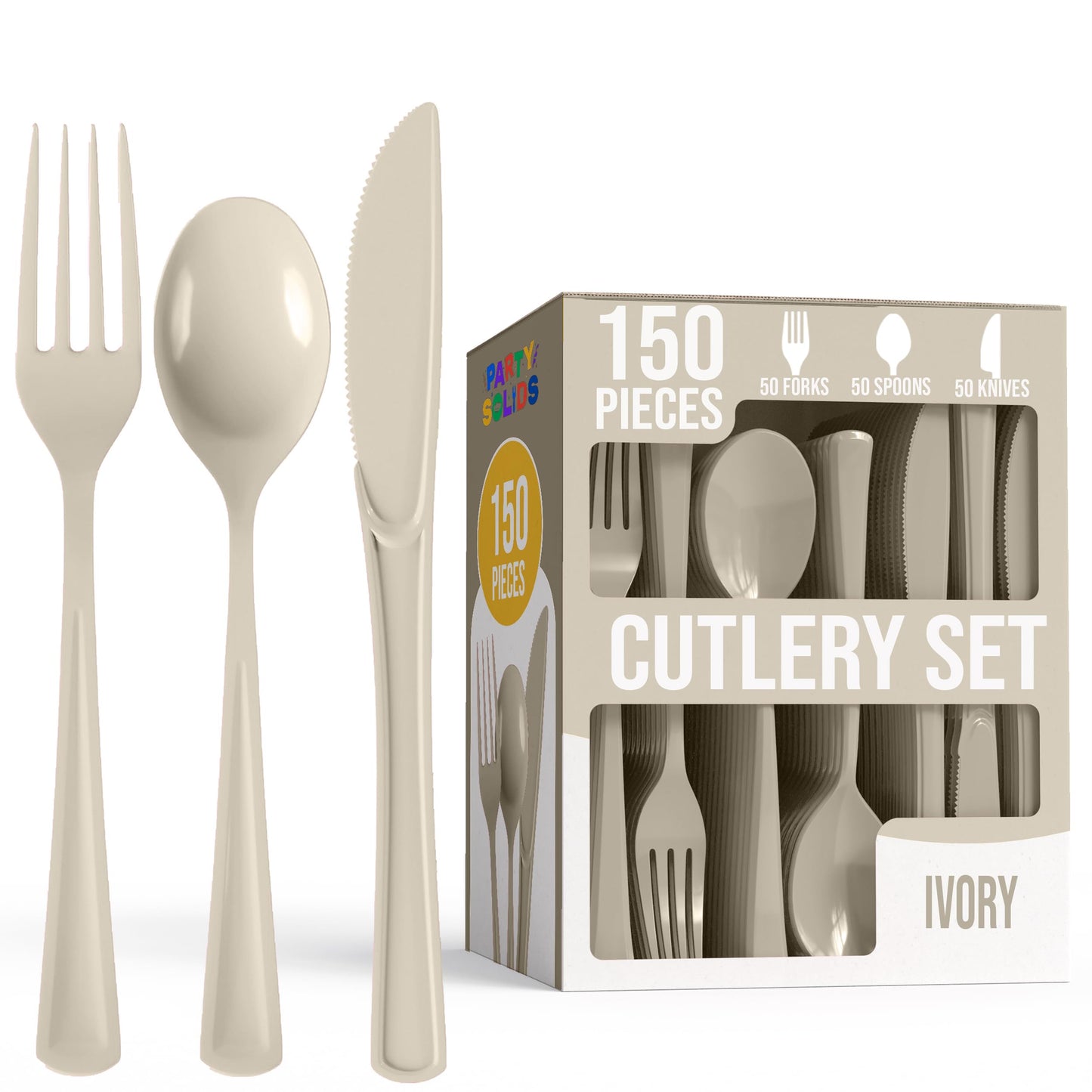 Party Solids Red Plastic Silverware 150 Pcs Red Cutlery Set