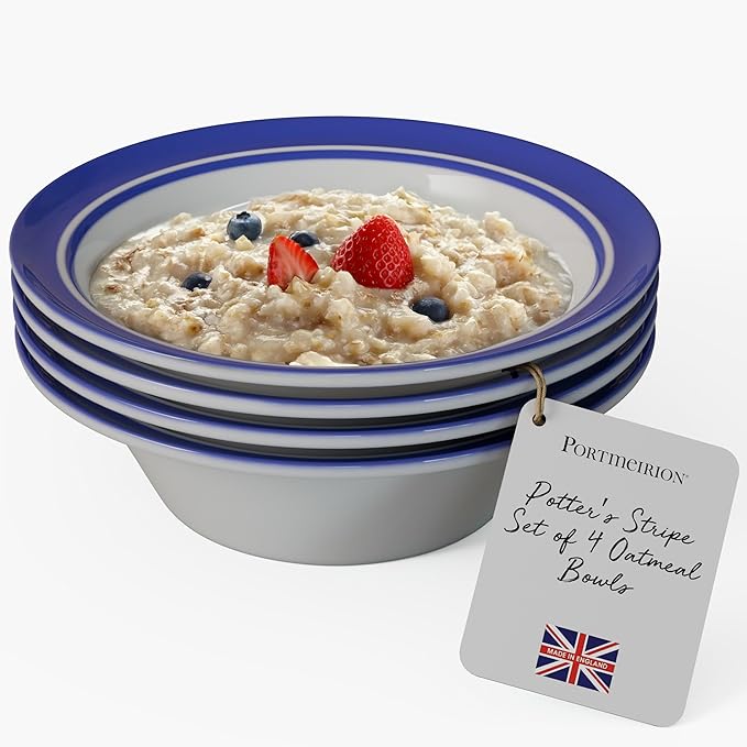 Portmeirion Potter's Mist Oatmeal Bowl - Red, Set of 4