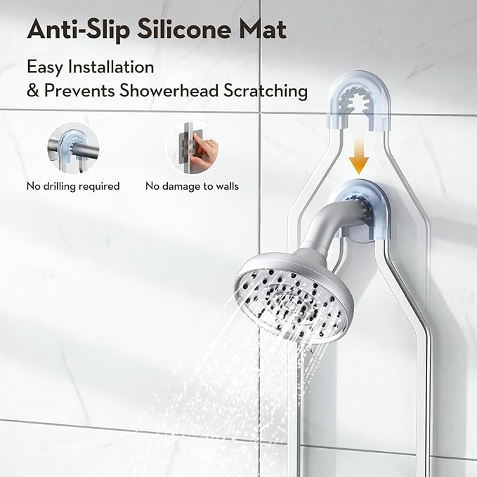 Shower Caddy Hanging, Shower Organizer Hanging, Aluminum Shower Racks for Inside Shower with Hooks for Razor, Never Rust Bathroom Organizers and Storage with Soap Holder, Bright Silver