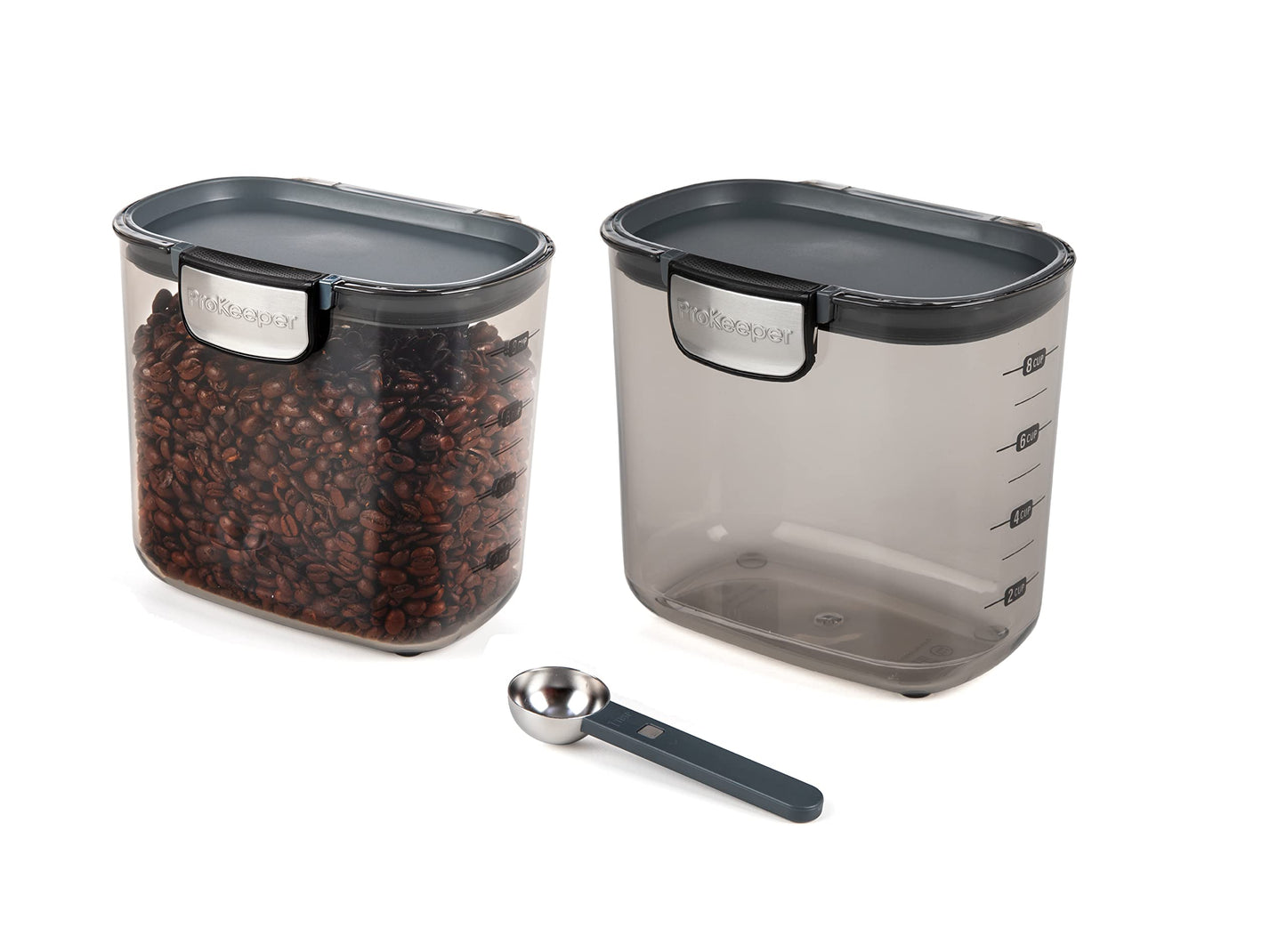 Progressive International ProKeeper+ Clear Plastic Airtight Food Baker's Kitchen Storage Organization Container Canister Set with Magnetic Accessories, 2- Piece Set (Cereal 4.5-Quart)