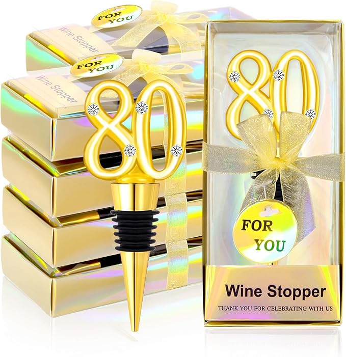 30Pcs 50th Birthday Wine Stopper Party Favors 50th Gold Wedding Favor Wine Bottle Stoppers 50 Birthday Party Souvenirs for Guests Wine Stoppers Gift Box for Wedding Anniversary Decorations (50th)