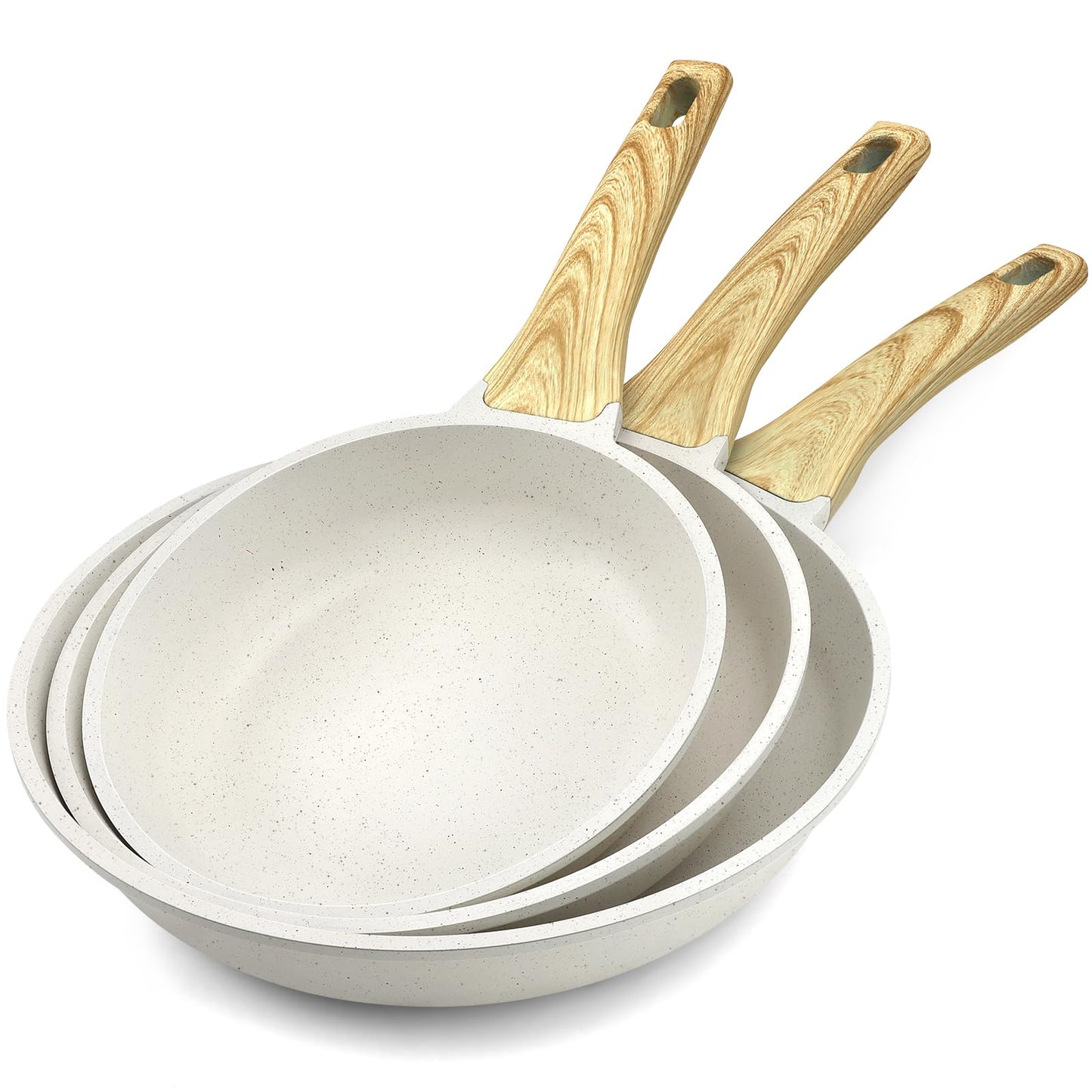 GiPP Ceramic Nonstick Frying Pan with Lid - 10" Healthy Non-Toxic Non Stick Skillet Omelette Pans, Induction Compatible Chef Pan, PFAS & PFOA-Free, Dishwasher Safe, Stay Cool Handles