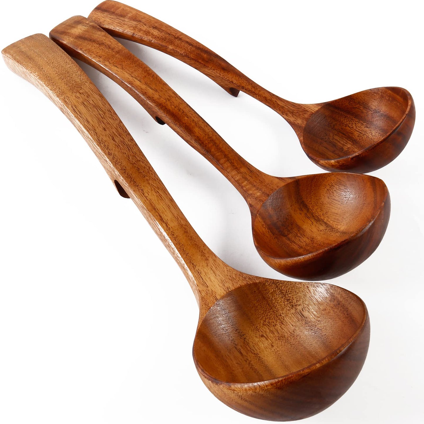 10PCS Teak Wooden Utensils Set With Holder & Spoon Rest, Stainless Handle
