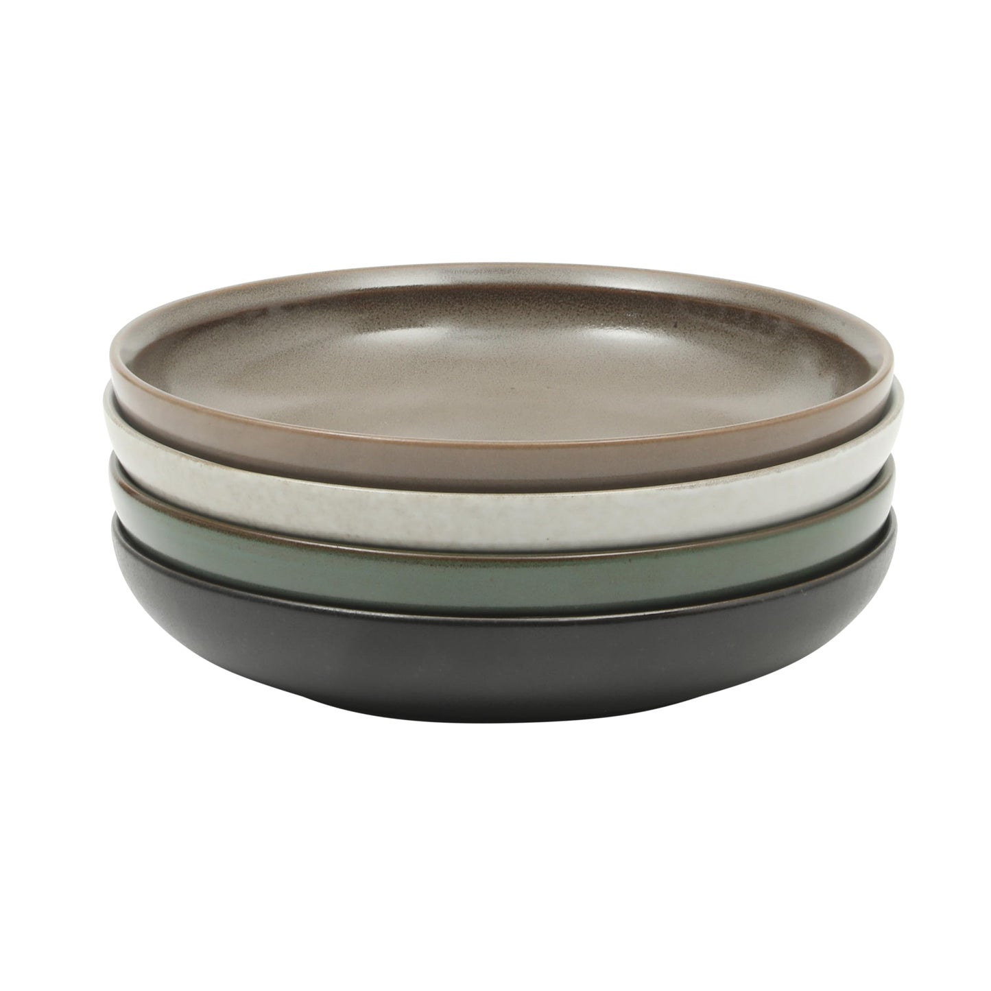 Gibson Elite Beckett 4-Piece Multi-Color 9 Inch Dinner Plate Bowl Set – Reactive Glaze Stoneware – Shallow Serving Pasta Bowls (Blate) – Wide-Rim Round Design – Microwave & Dishwasher Safe