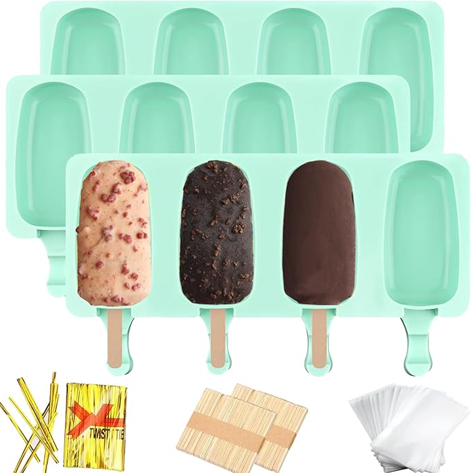 BZIDII 3pcs Cakesicle Mold,Popsicle Molds Silicone Cake Pop Mold(White)