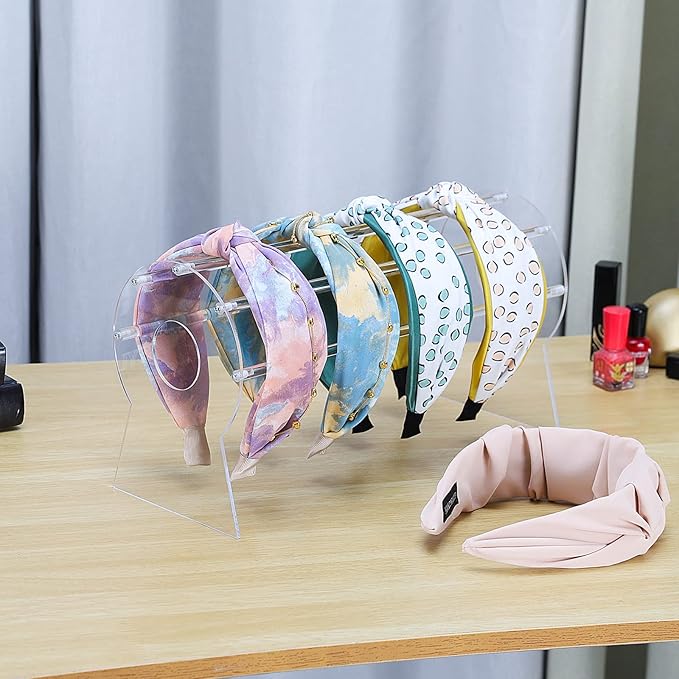 Acrylic Headband Holder Organizer,Headband Storage Display Stand,Disney Mickey and Minnie ear holder,Clear Hair Accessory Rack For Girls Room (Acrylic, 1 Tier)