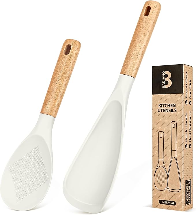 Badiano Cooking Spoon and Rice Scooper for Nonstick Cookware,Multi-function