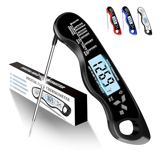 Meat Thermometer Digital, IP67 Waterproof Food Thermometer for Cooking