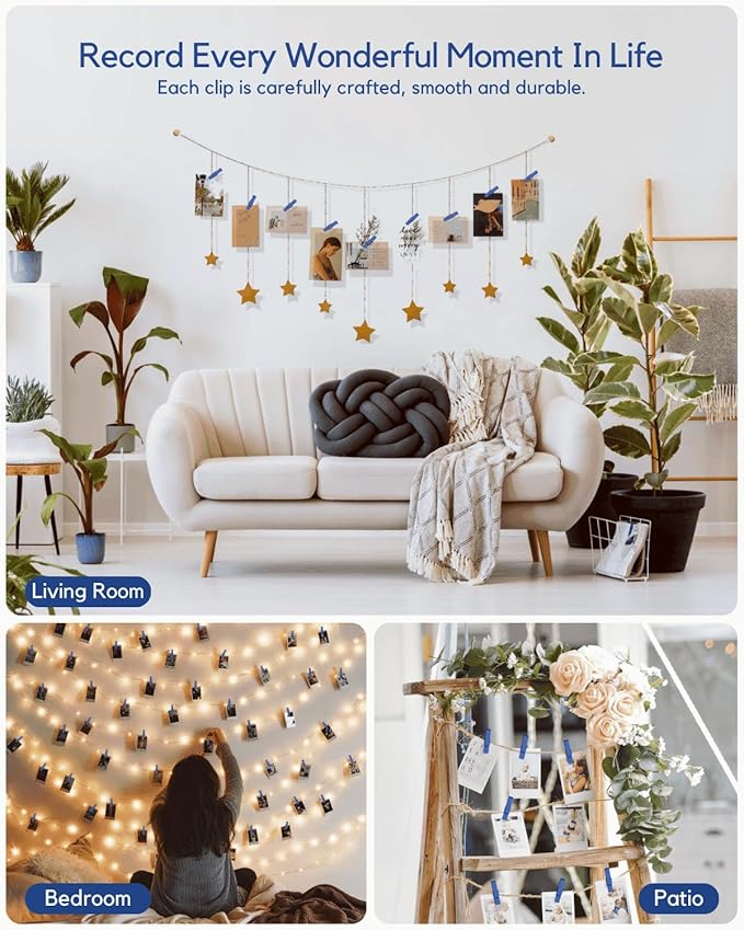 Mini Clothes Pins Wooden Colored Small Clothespins for Photo 1.4 Inch 50 PCS, Navy Blue Tiny Clips Close Pin for Baby Shower Classroom Crafts Project Decorations Hanging Pegs