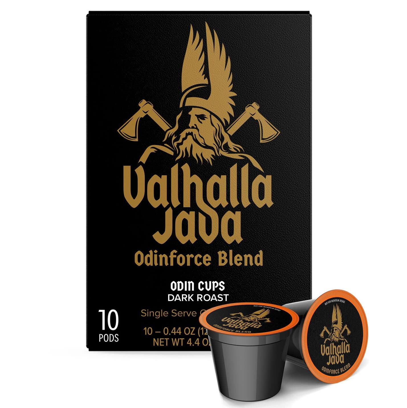 Death Wish Coffee Valhalla Java Medium-Dark Roast Pods, Organic, 50 Count