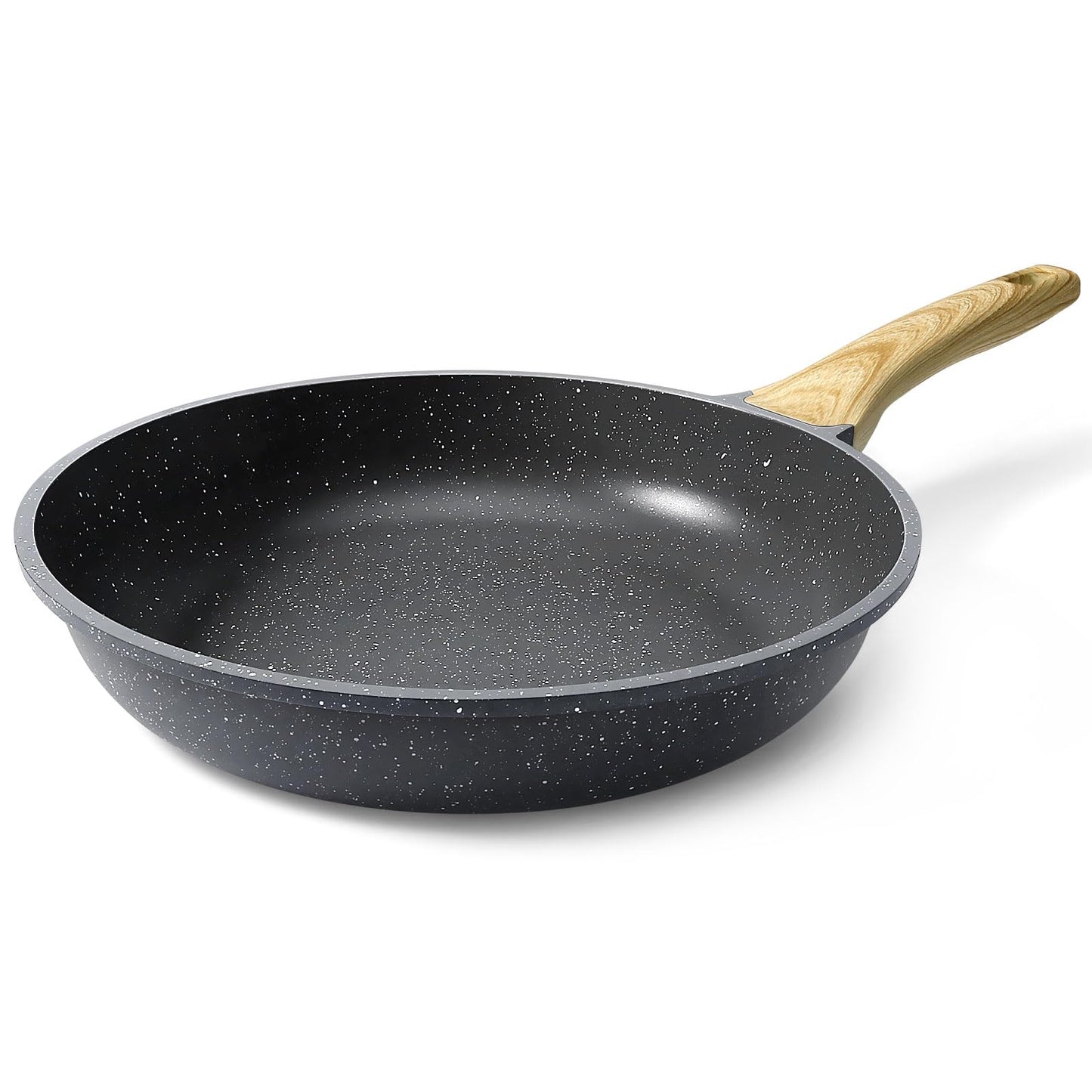 GiPP Ceramic Nonstick Frying Pan with Lid - 10" Healthy Non-Toxic Non Stick Skillet Omelette Pans, Induction Compatible Chef Pan, PFAS & PFOA-Free, Dishwasher Safe, Stay Cool Handles